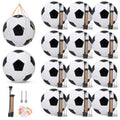 Soccer Balls Bulk Set with Pumps & Mesh Bags - 12 Size 5 Classic Soccer Balls for Christmas & Training