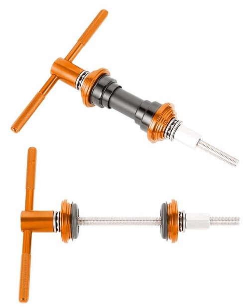 Enajucy Bike Headset Press Tool - Bicycle Headset Bearing Press-in Tool - Bike Headset Cup and Bottom Bracket Press Installer Accessories (Orange with 1 Thrust Bearing)