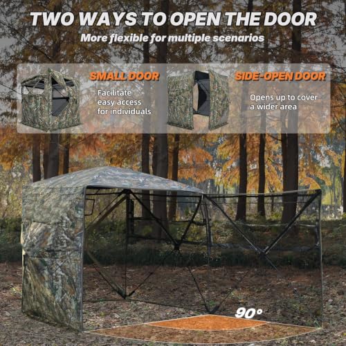 SUMSEEK 2-3 Person Double Door 360° See-Through Hunting Blind for Deer & Game