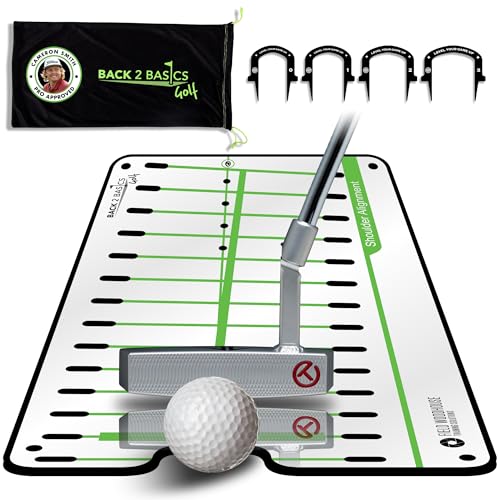 Pro Path Putting Mirror & Gates - Dual-Sided Golf Alignment Trainer for Indoor & Outdoor Practice
