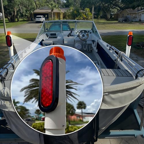 2PCS Boat Trailer Guide Pole Lights with Turn Signal & Brake, Waterproof Marine LED