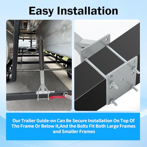 Adjustable Boat Trailer Guide-On with Rollers - Heavy Duty Side-Mount System