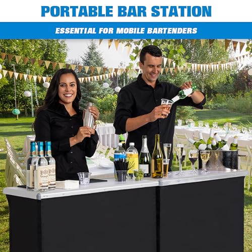 GoBar Portable Double Bar Table Set - Standard Version with Carrying Case for Events