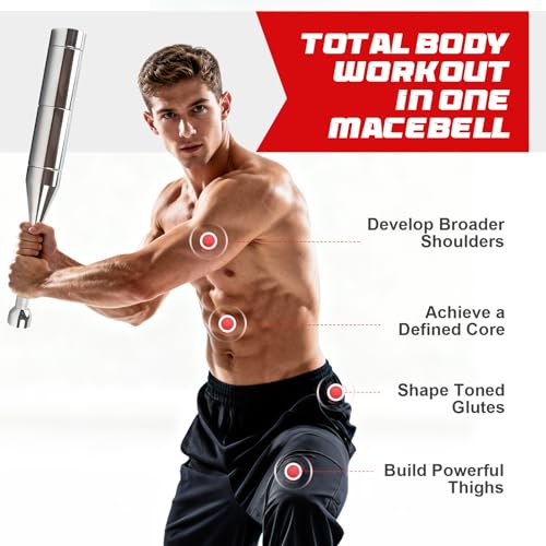 17.6LB Adjustable Steel Macebell for Strength Training & Fitness