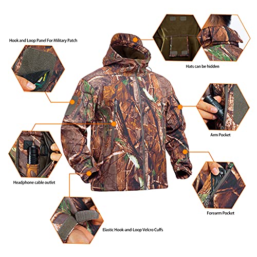 YEVHEV Small Camo Tree Hunting Hoodie & Pants Suit - Quiet Camouflage Clothing