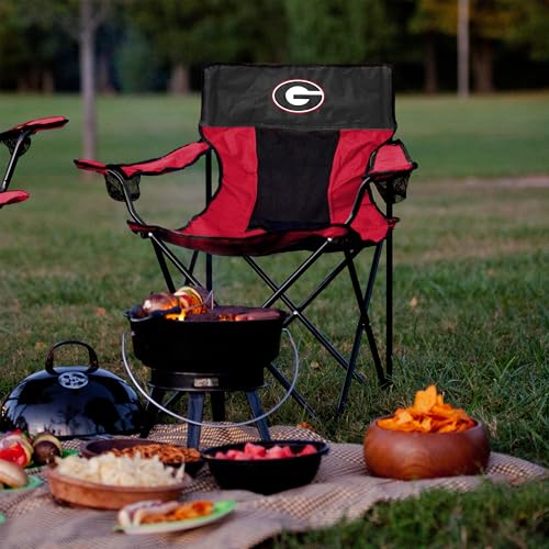 Georgia Bulldogs Elite Portable Chair with Cup Holder - Outdoor Tailgate Seating