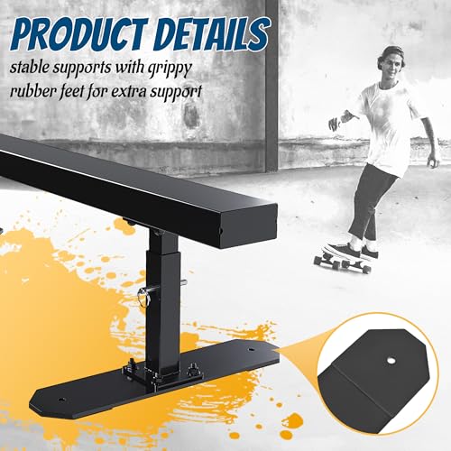 Adjustable 72-Inch Skateboard Grind Rail for Beginners & Pro Skaters