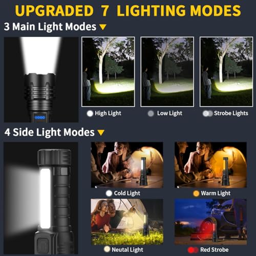 Rechargeable LED Flashlights 4 Pack High Lumens Emergency & Camping Light