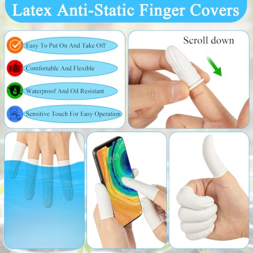 ONLYFU 3000Pcs Latex Finger Cots Disposable Finger Protectors - Anti-Static Medium