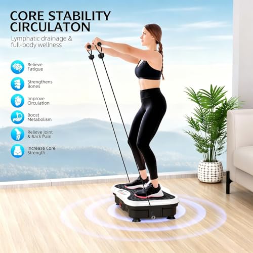 GMCXAX WhiteEdge Vibration Plate Exercise Machine with Auto & Manual Modes