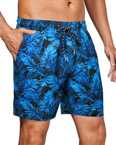 Men's 7 Inch Swim Trunks with Mesh & Compression Liner - Quick-Dry Water-Resistant Beach Shorts