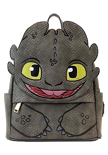 9-Inch Loungefly How to Train Your Dragon Toothless Mini Backpack, Cosplay Bag with Moving Wings