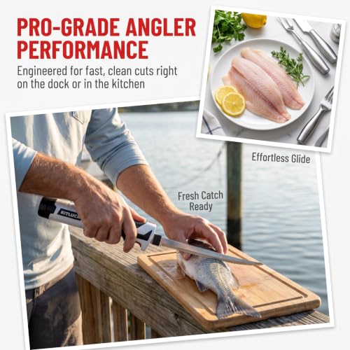 KITLUCK 12V Cordless Electric Fillet Knife with 6'', 8'', 10'' Stiff