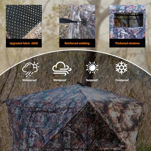 JOMAILIEEL 360° See-Through Pop Up Hunting Blind for 3-4 People