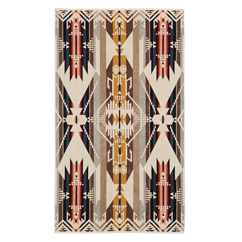 Pendleton White Sands Tan Oversized Jacquard Cotton Beach Towel 40x70 Inches