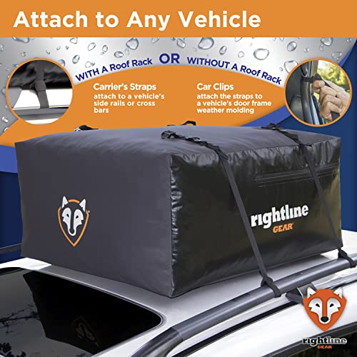 Rightline Gear Waterproof Rooftop Cargo Carrier 10 Cu Ft Black - Fits Vehicles With or Without Roof Rack