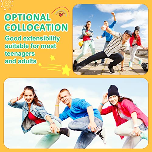Silicone Wristbands Set - 30 Pieces, 10 Colors, Adjustable, Waterproof