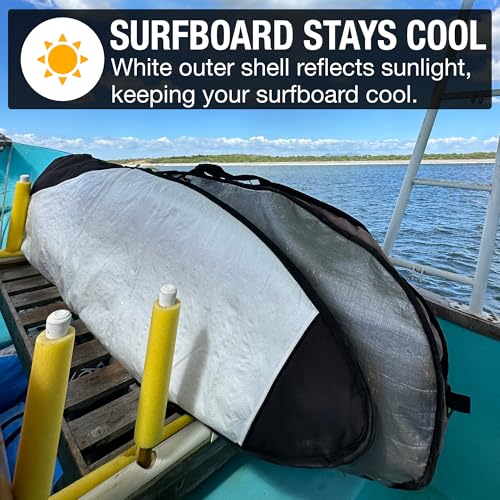6'0" Surfboard Bag with Foam Padding and Waterproof Cover - Zippered Daybag