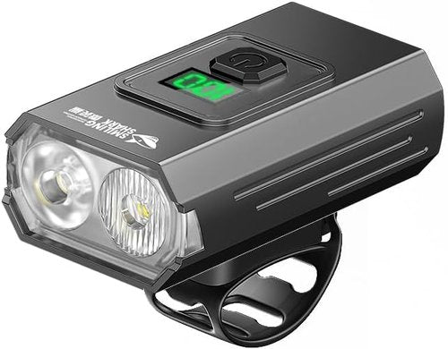 Smiling Shark Bicycle Lights, LED Bike Front Clip Light & Free Red Tail Light IPX6 Waterproof USB Rechargeable Powerful Safety Bike Headlight Accessories Set for Night Riding Cycling