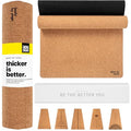 Body By Yoga Extra Thick Cork Yoga Mat 80x26in Non Slip Eco-Friendly with Alignment Lines - Classic