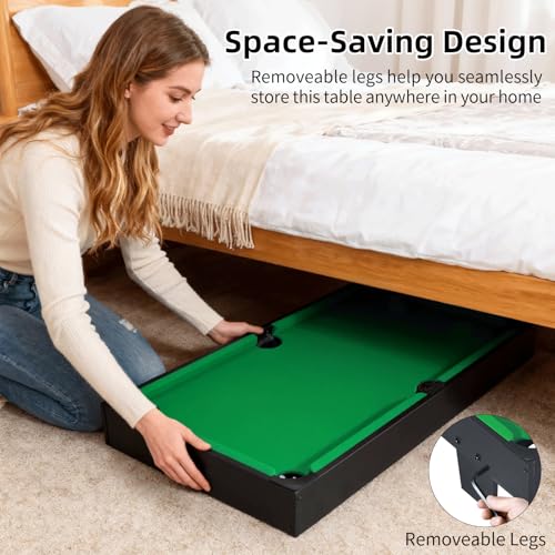 36 Inch Portable Mini Pool Table with Accessories for Home Entertainment