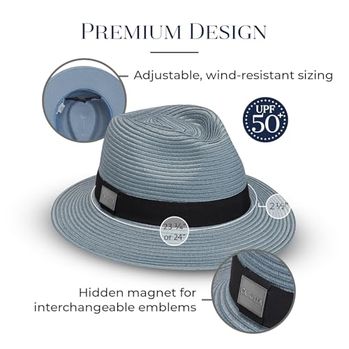 Men's Fairway Fedora Hat UPF 50+ Sun Protection - Beige, Medium-Large