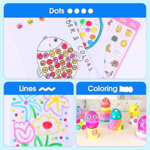 120 Pcs Dot Markers Set for Kids - Washable Bingo Daubers in 8 Bright Colors - 1 Pack of 120