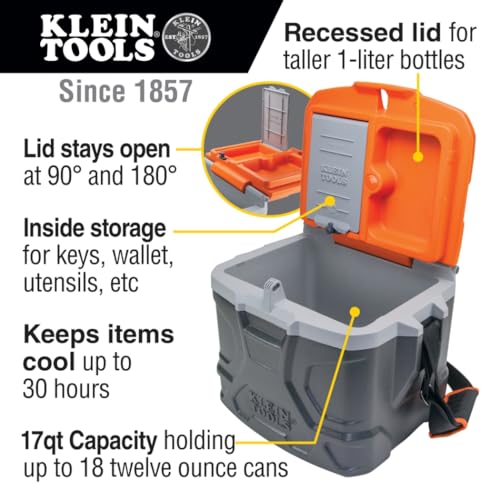 17-Quart Insulated Work Cooler Lunch Box with Seat and 30-Hour Cooling