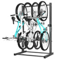 Freestanding Bike Rack for 4 Bikes - Vertical Garage Storage Stand