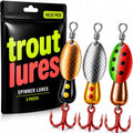 3-Pack Inline Fishing Spinners for Freshwater Trout, Salmon, Bass & More