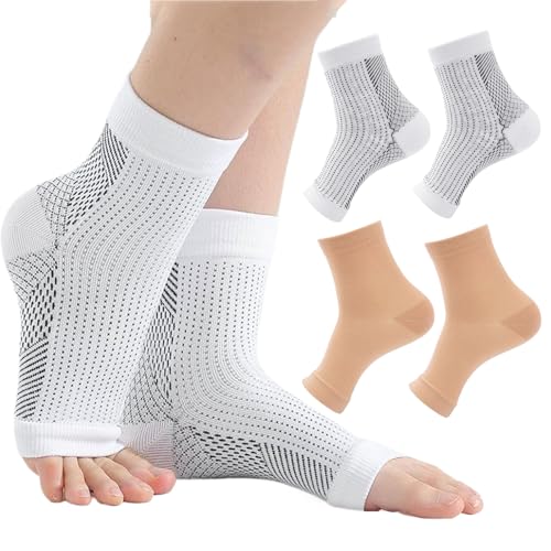 Bamboo Foot Sleeves Compression Socks for Foot Pain Relief Ankle Support