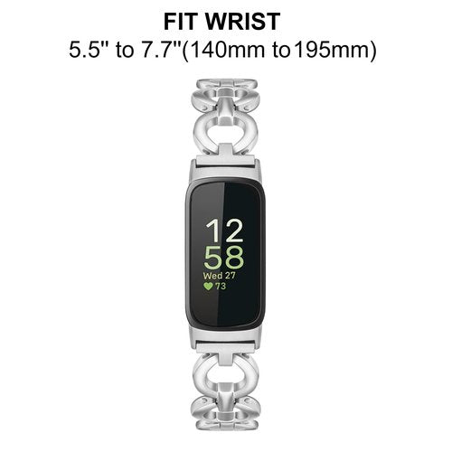 Dhwazz Women Band for Fitbit Inspire 3 / Inspire 2 HR Dressy Jewelry Stainless Steel Strap