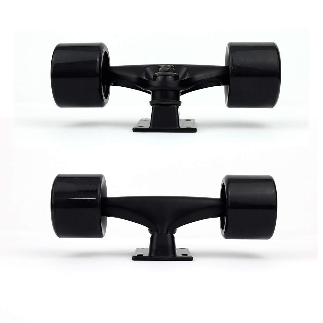VJ Skateboard Truck and Wheel, 5.0 Skateboard Trucks 127mm (Black) w/Skateboard Cruiser Wheel 60mm, Skateboard Bearings, Skateboard Screws, Skateboard Riser Pads (Black)