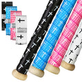 White Pink Blue Black Cross Bat Grip Wraps for Baseball & Softball - Non-Slip Elite Batting Tape (4 Pack)