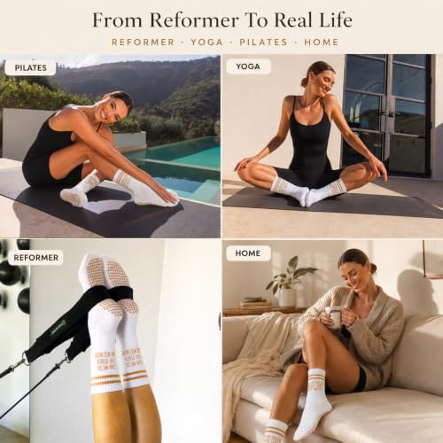 LISAMAREE Non-Slip Grip Socks for Pilates & Yoga - Can We Do the Other Side Next Week? - Women’s Grippy Socks for Dance & Gym