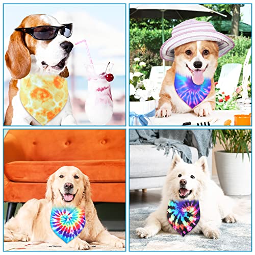 Large Dog Bandanas Set - 30 Tie Dye Wraps for Large Breeds, Extra Large