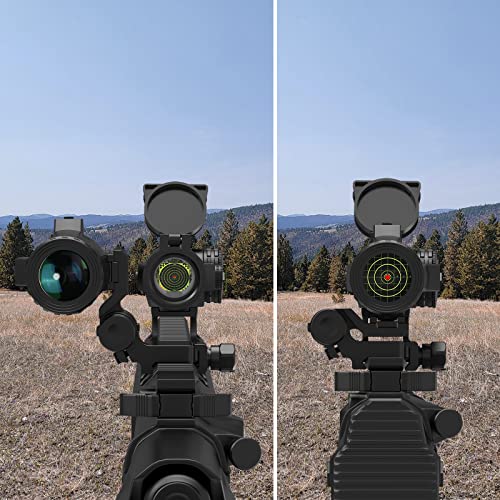 VOTATU M3X Red Dot Magnifier 3X with Flip Mount & Adjustable Focus