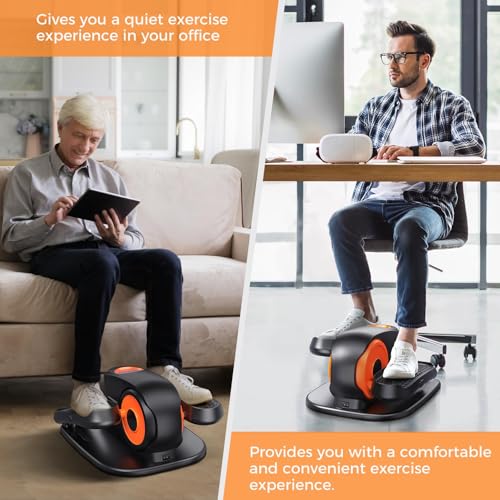 GUGTTR Under Desk Elliptical Machine Black Low Impact Leg Exerciser for Seniors
