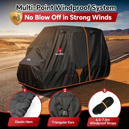 3XL Waterproof Golf Cart Cover for 6-8 Passengers All-Weather UV Protection