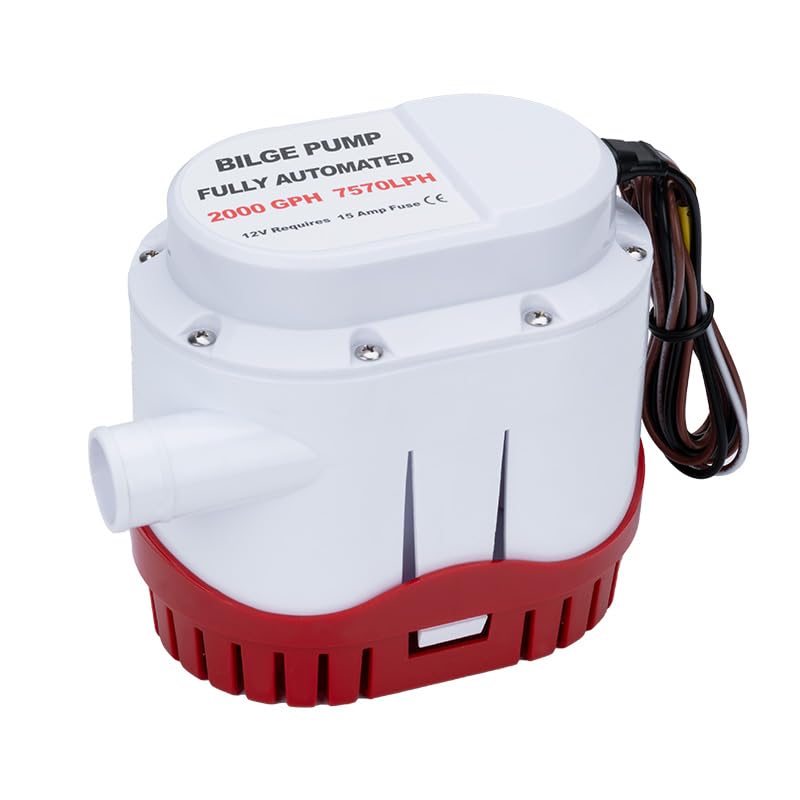 12V 2000GPH Marine Electric Bilge Pump with Built-in Float Switch