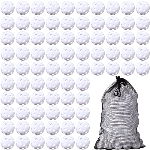 MiniInflat 80 Pcs Practice Golf Balls - White 42mm for Indoor and Outdoor Golf Training