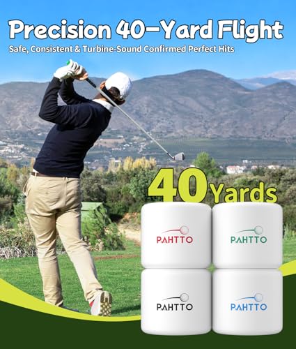 Practice Golf Balls 12 Pack - Realistic Feel & Limited Flight Distance - 4 Color Options