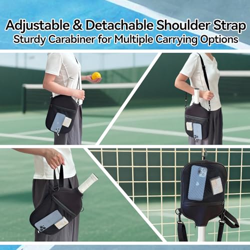 Pickleball Paddle Cover with Adjustable Shoulder Strap & Mesh Pocket
