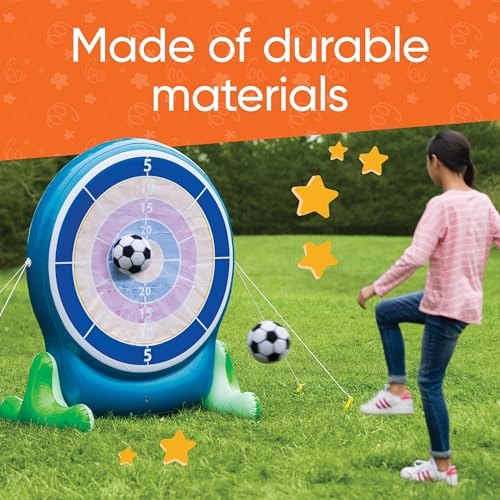 Hearthsong 57-Inch Inflatable 2-in-1 Soccer and Darts Game Set with Scoreboard
