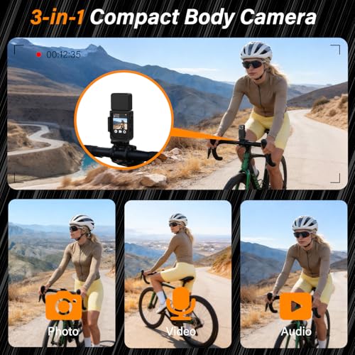 MINIBEAR 5K Action Camera Black with 180° Rotation & Touch Screen
