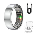 SM SEVENMORE Smart Ring Health Fitness Tracker with GPS Route for Men Women, Step/Heart Rate/Blood Oxygen/Blood Pressure/Sleep Monitoring for iPhone & Andriod, No App Subscription (Silver, #10)