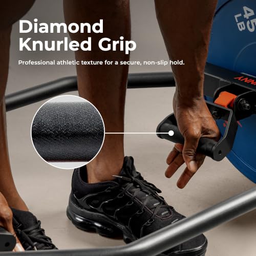 Sunny Health & Fitness Black Olympic Hex Trap Bar with Swivel Handles for Deadlifts