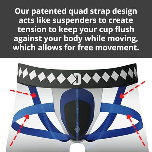 Large Diamond MMA Compression Shorts with Built-In Jock Supporter & Athletic Cup Pocket - Men's Sports Gear