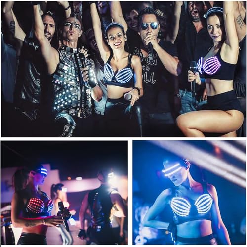 Women’s LED Light Up Bra for Rave Festival Nightclub Party Wear