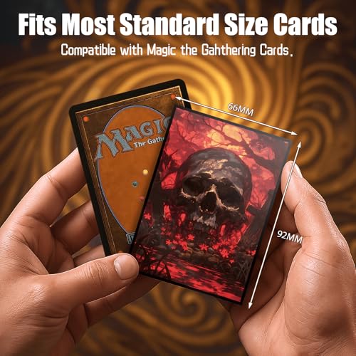 Red Moon Skull Magic Card Sleeves - 100 Matte Finish Standard Size Protectors